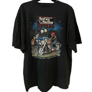 Fox Valley Cycles 2007 Motorcycles and City Skyline Shirt Adult XXL